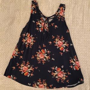 Torrid Super Soft Knits Floral Tie Neck Tank